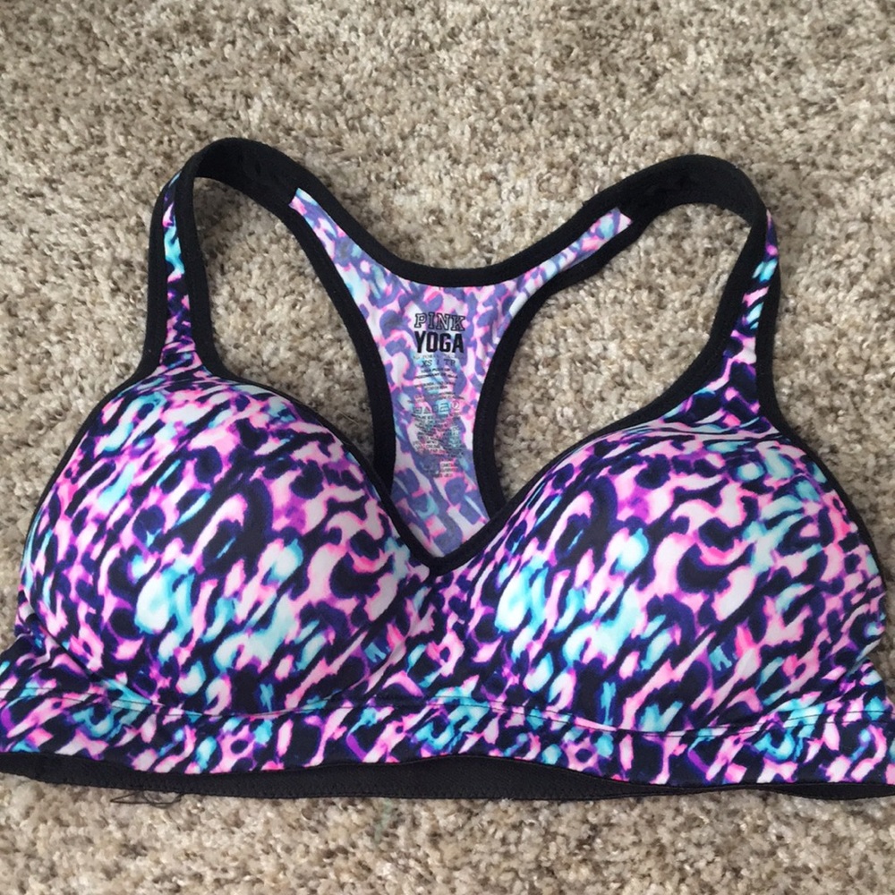Pink sports bra